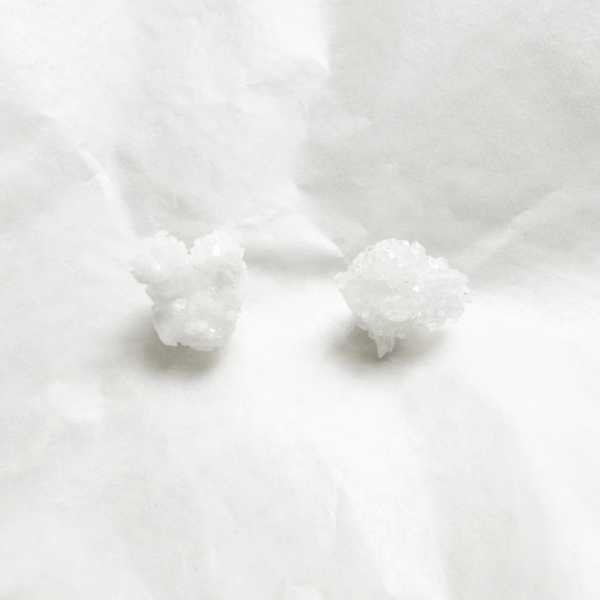 Snowflake Laser Ball Mini White Crystal Cluster Silver Studs