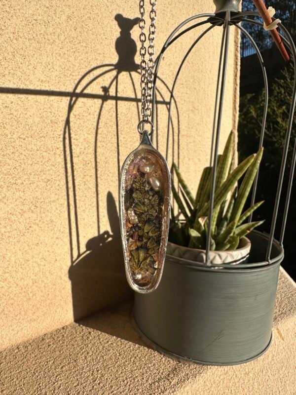lavender resin necklace