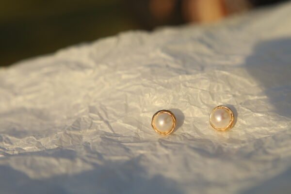 bird nest pearl studs