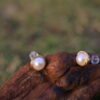 bird nest pearl studs